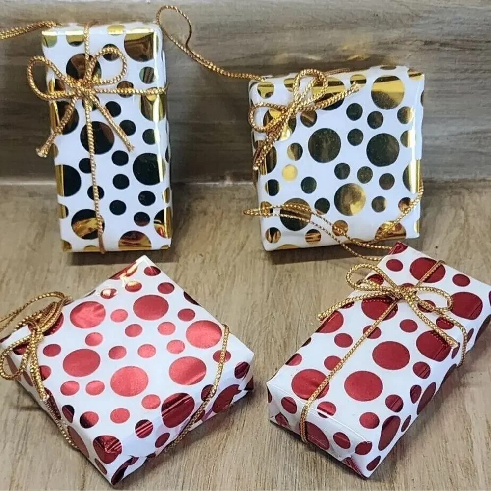 Vintage Joybrite Gift Package Hanging Ornament Decorations 4 Pieces